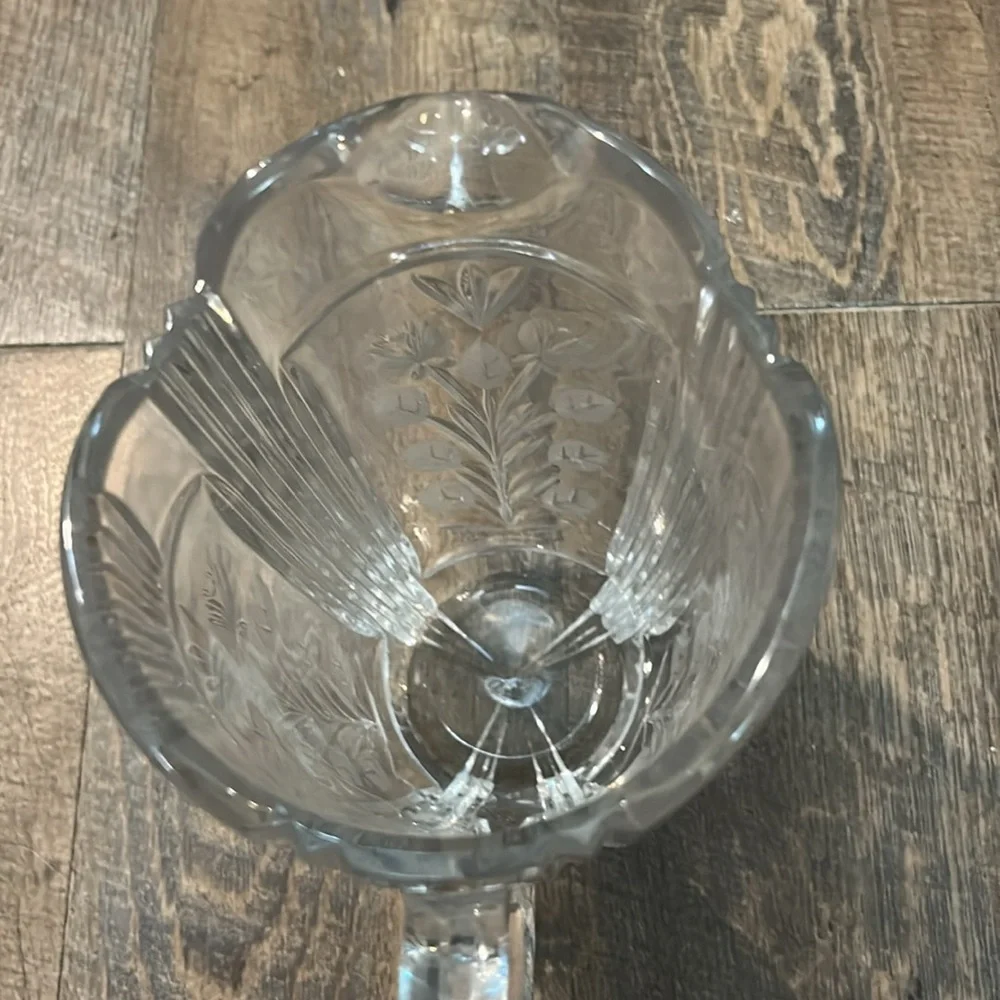 Darlington CRYSTAL CLEAR INDUSTRIES‎ Pitchers Hand Cut Floral 48oz